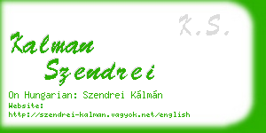 kalman szendrei business card