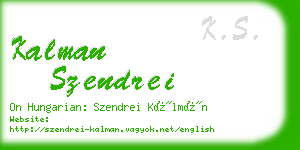 kalman szendrei business card